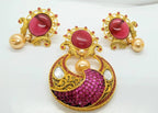 Pink Matt Finish Pendant Set | Grocsy