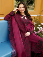 Teeya Creation Womens Trending Stylish Kurta Palazzo Set - Wine | Grocsy