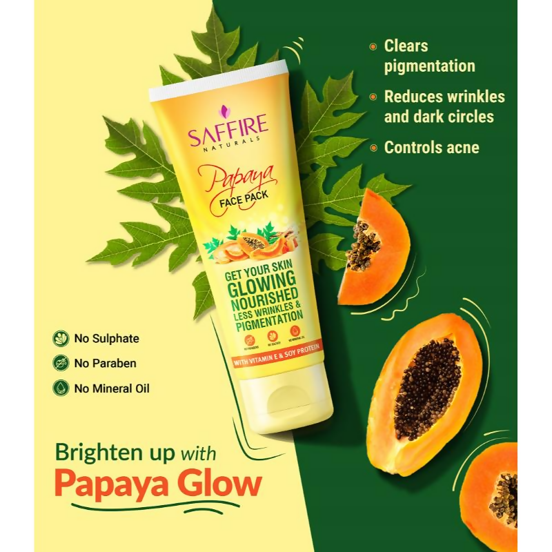 Saffire Naturals Papaya Face Pack | Grocsy