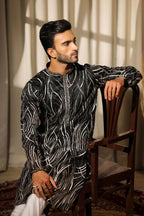 Black Viscose Designer Embroidery Work Kurta Set - Mahotsav | Grocsy