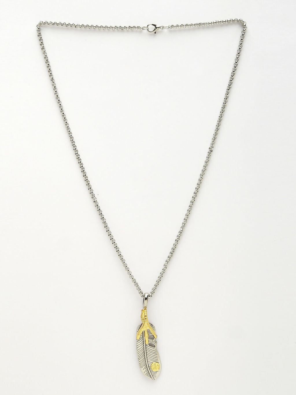 NVR Men's Silver-Plated Stainless Steel Pendant with Chain | Grocsy