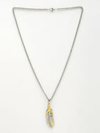 NVR Men's Silver-Plated Stainless Steel Pendant with Chain | Grocsy