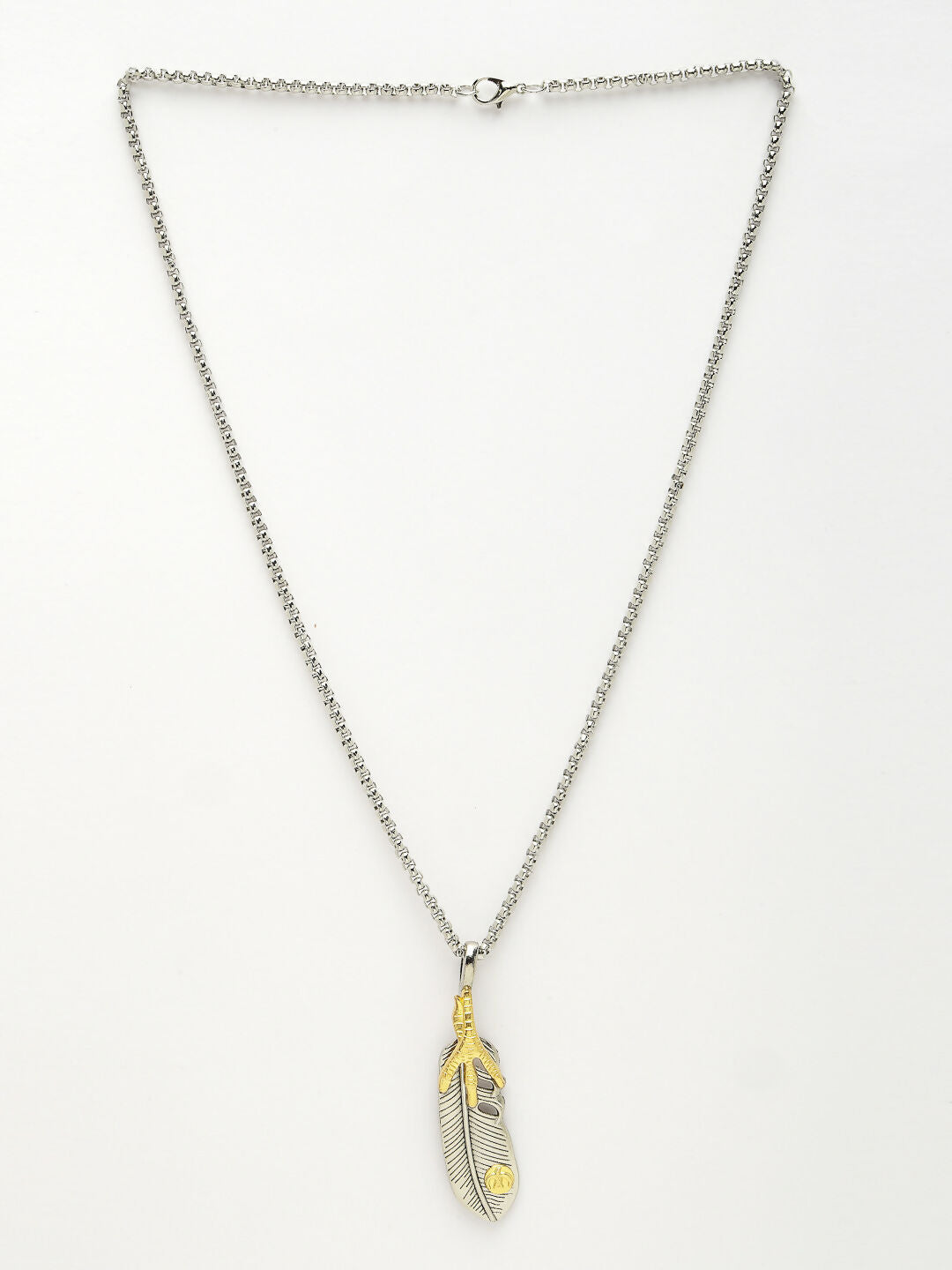 NVR Men's Silver-Plated Stainless Steel Pendant with Chain | Grocsy