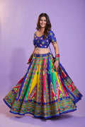 Multi Color Pure Cotton Hand Block Print Navratri Lehenga Choli with Dupatta - Raas | Grocsy