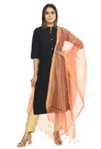 Mominos Fashion Peach Banarsi Piping Dupatta | Grocsy