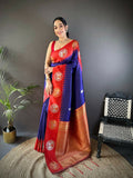 Joban Fashion Red Butti Banarasi Silk Sarees | Grocsy