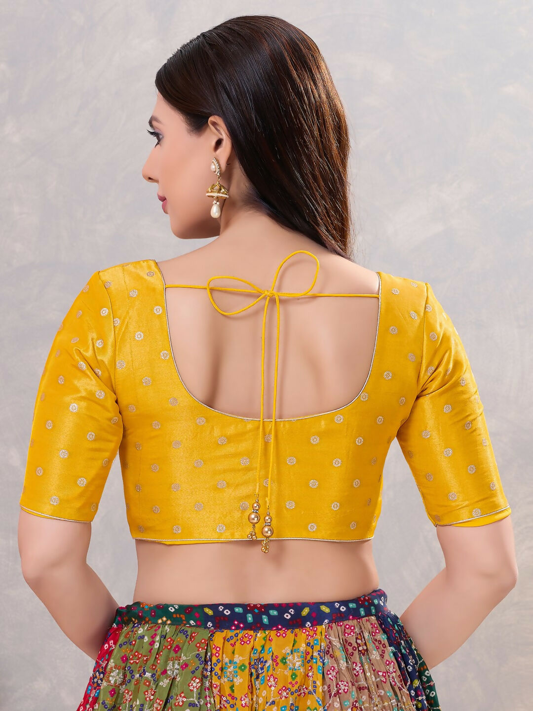 Joban Fashion Women Silk Yellow Stitched Blouse | Grocsy