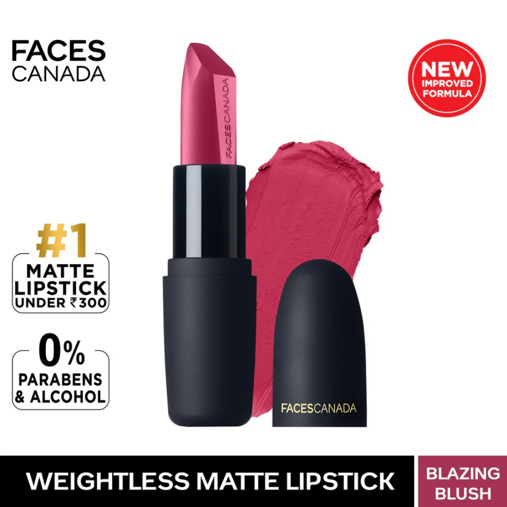 Faces Canada Weightless Matte Finish Lipstick - Blazing Blush 20 | Grocsy