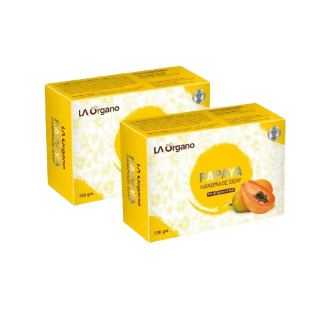 LA Organo Papaya Handmade Natural Bath Soap | Grocsy