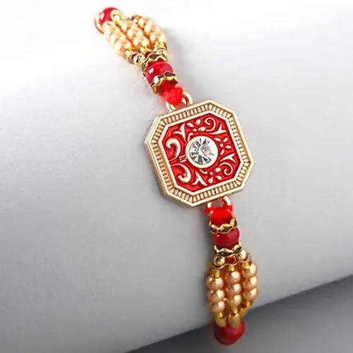 Elegant American Diamond Rakhi | Grocsy