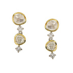 Kundan and Diamond Earrings (Silver) - Ruby Raang | Grocsy