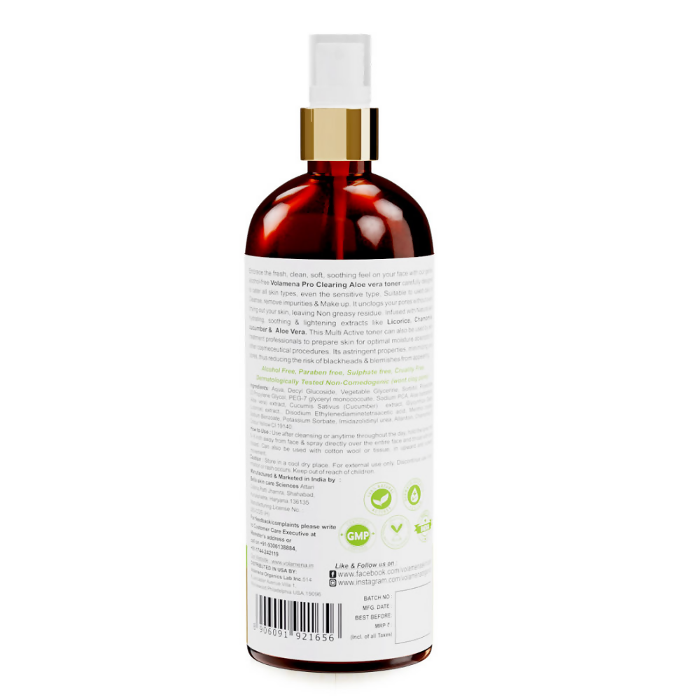 Volamena Pro Clearing Aloe Vera Face Toner | Grocsy