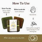 Mitti Se Green Tea Walnut Handcrafted Soap | Grocsy