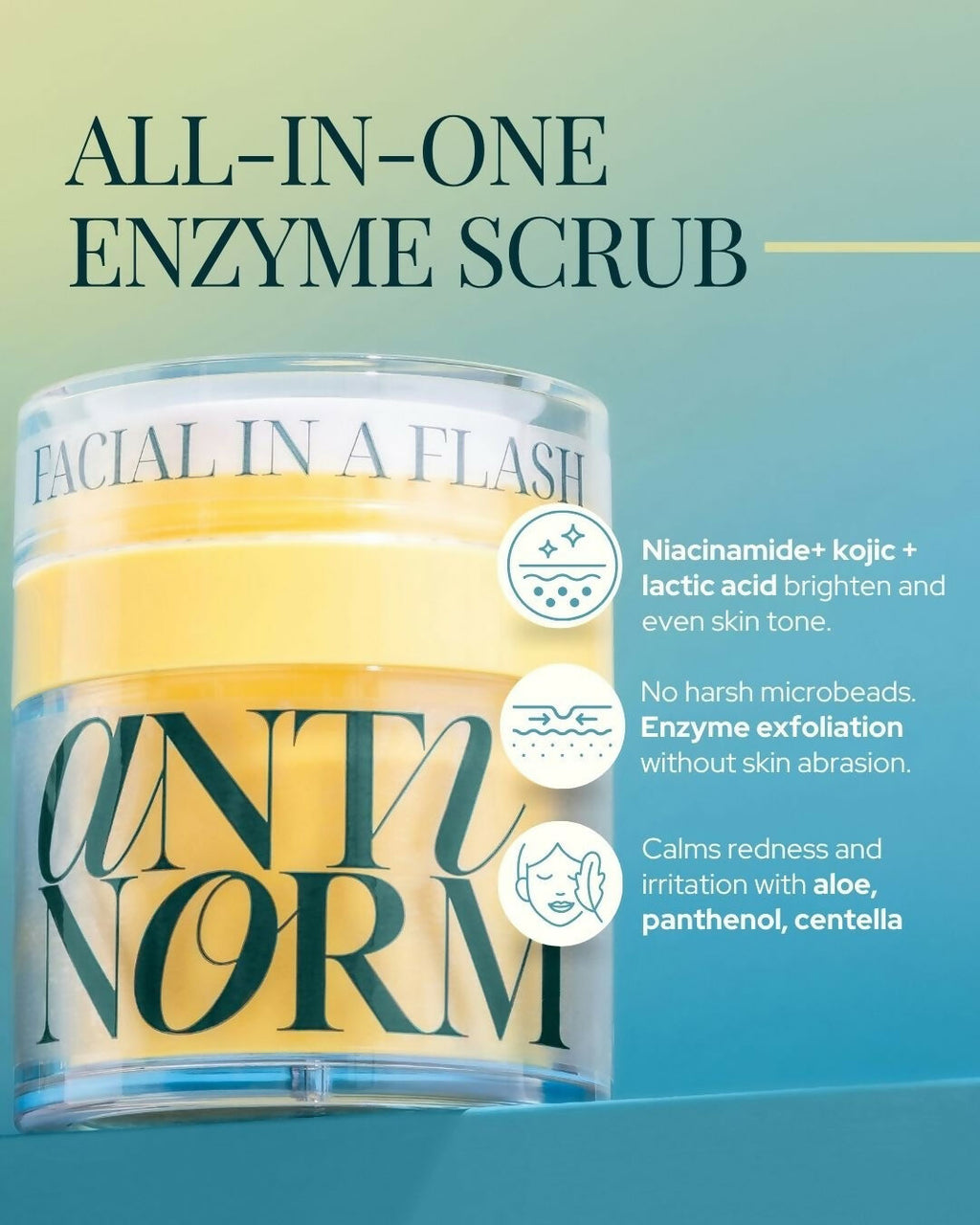 Antinorm Bye Bye Blow Dry Hair Serum and Facial In A Flash Enzyme Scrub Combo | Grocsy