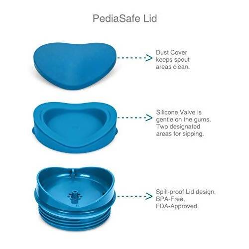 Vaya Drynk Stainless Steel Strawless Silicone Bunnies Print Spout Tumbler With Spill-Proof Pediasafe Lid - 350ml (Blue) | Grocsy