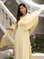 Yellow Roman Silk Plain Kurta with Pant & Dupatta - Disha | Grocsy
