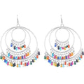 MS Fashion India Multi Color Silver Chandbali Alloy Multi Layer Earrings | Grocsy