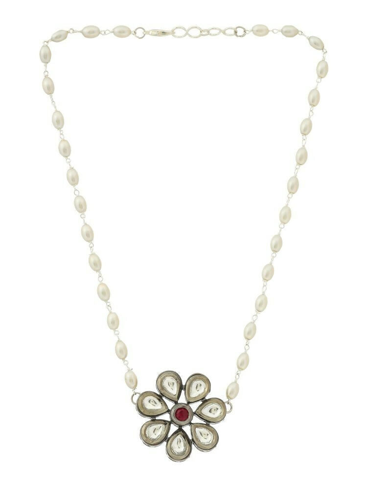 Flower Kundan Necklace - Ruby Raang | Grocsy