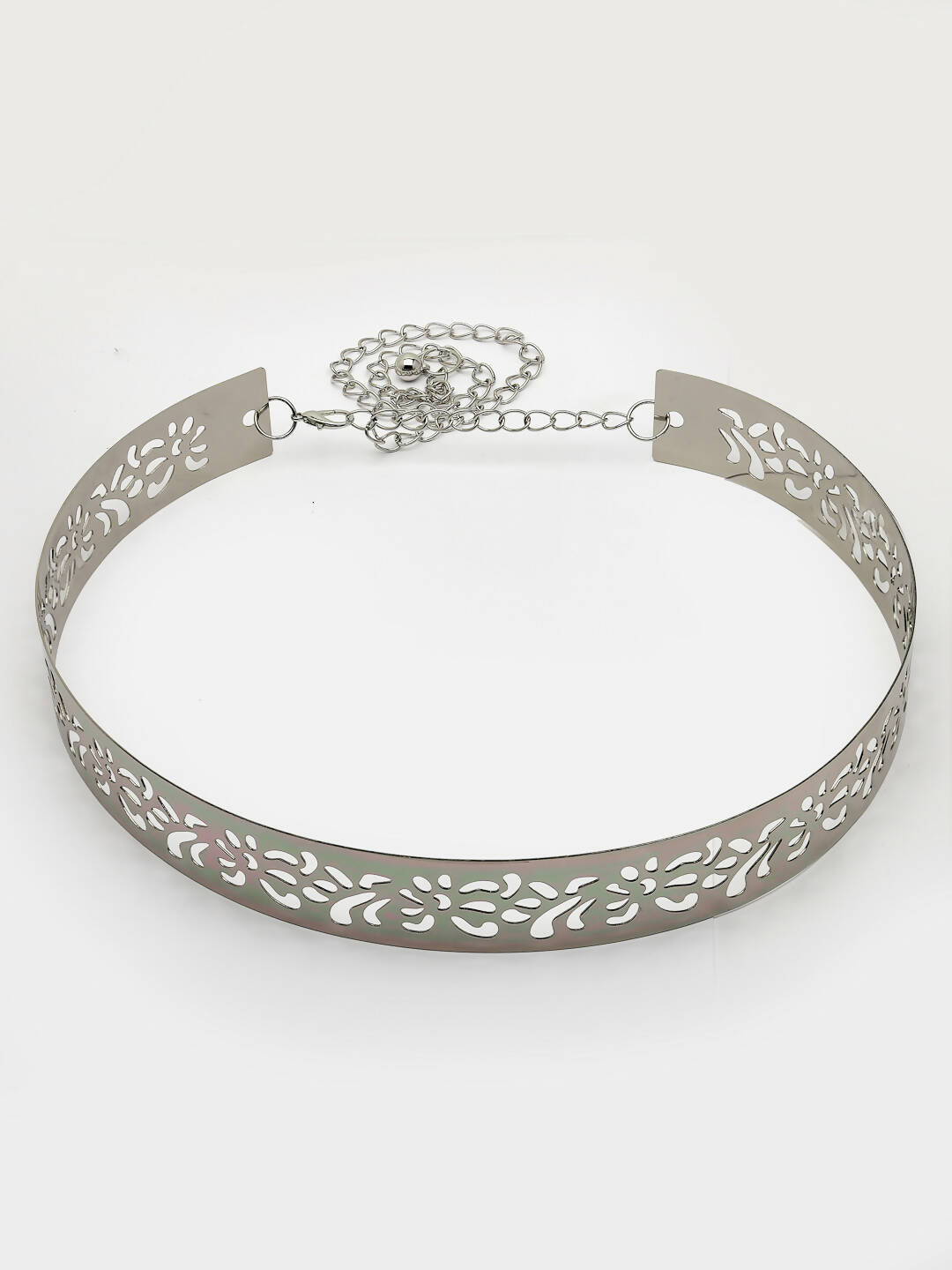NVR Women Circular Silver Plated Adjustable Broad Belt | Grocsy