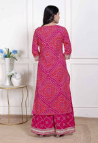 Miravan Women's Embellished Ethnic Cotton Kurta with palazzo | Grocsy