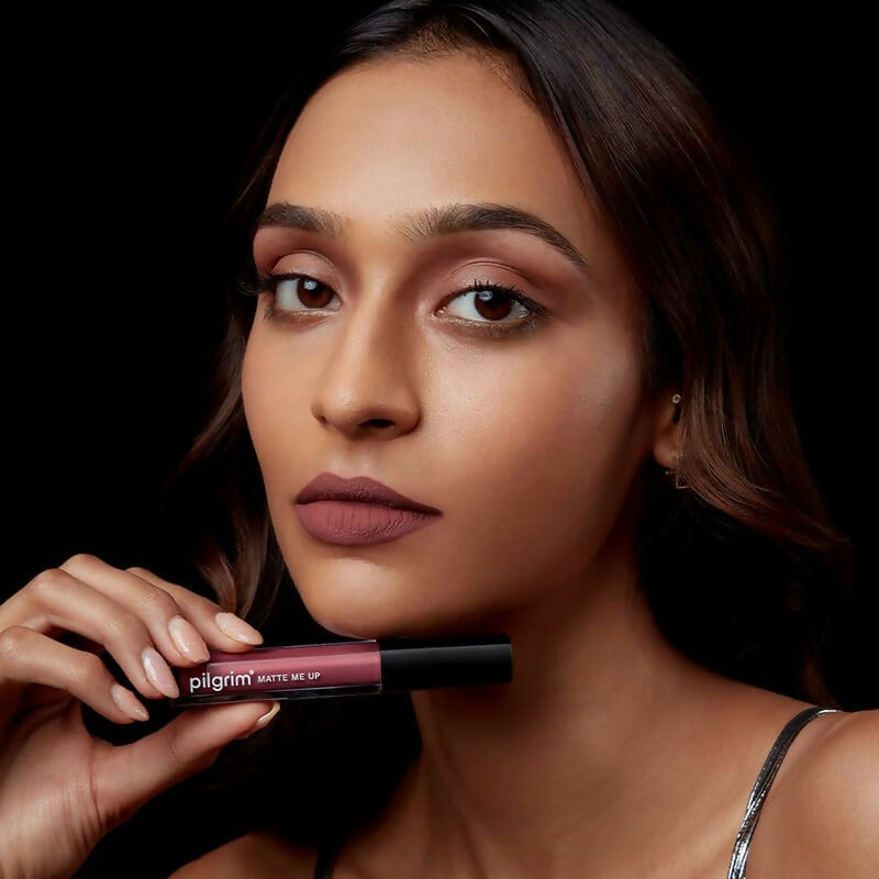 Pilgrim Liquid Matte Lipstick with Hyaluronic Acid - Flirty Rose | Grocsy