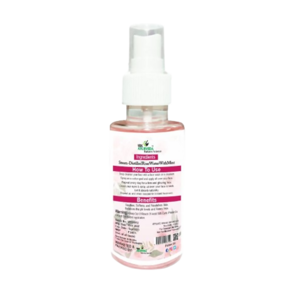 VedicAyurveda Rose Toner & Mist Steam Distilled Rose Water | Grocsy
