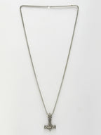 NVR Men's Silver-Plated Stainless Steel Pendant with Chain | Grocsy