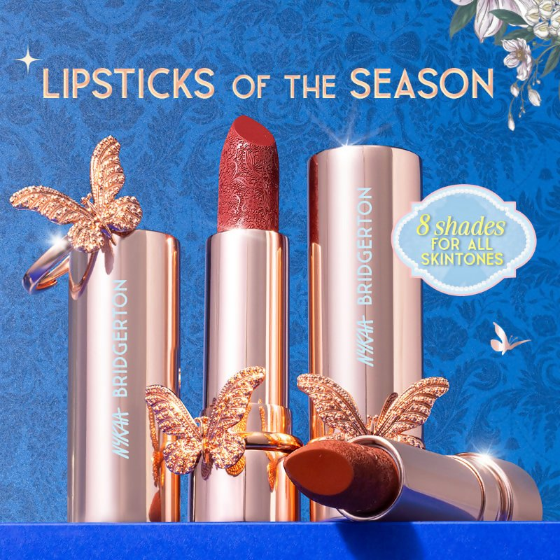 Nykaa Cosmetics X Bridgerton Creamy Matte Longwear Lipstick - Burning Desire | Grocsy