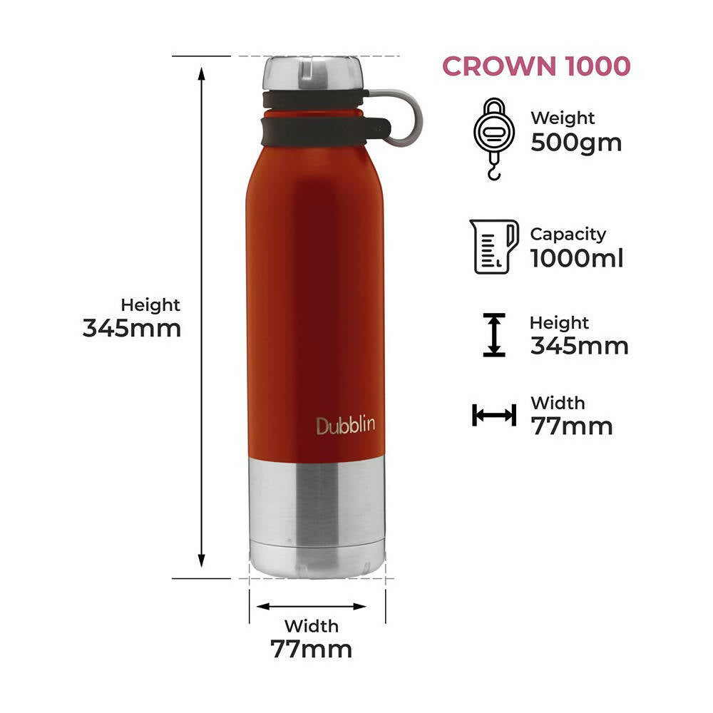 Dubblin Crown Vacuum Bottle | Grocsy