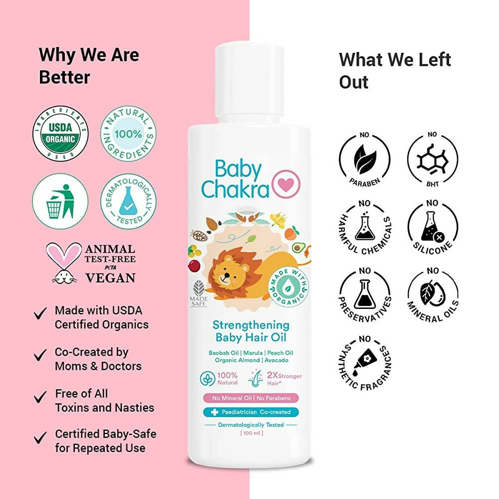 BabyChakra Strengthening Baby Hair Oil | Grocsy