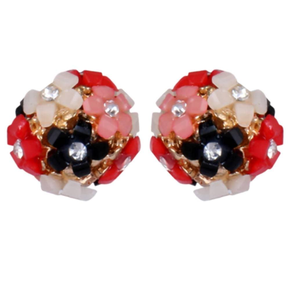 Trendoo Jewelry Gold-Polished Stylish Fancy Party Wear Multi Color Studs | Grocsy