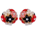 Trendoo Jewelry Gold-Polished Stylish Fancy Party Wear Multi Color Studs | Grocsy