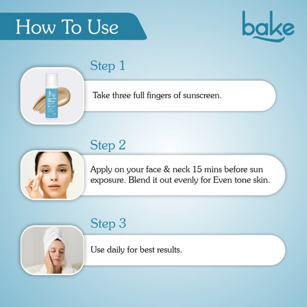 Bake 2% Multi Peptide Tinted Sunscreen Gel SPF 70 PA+++ | Grocsy