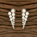 Joban Fashion Women Brass Golden White Ad Earrings | Grocsy