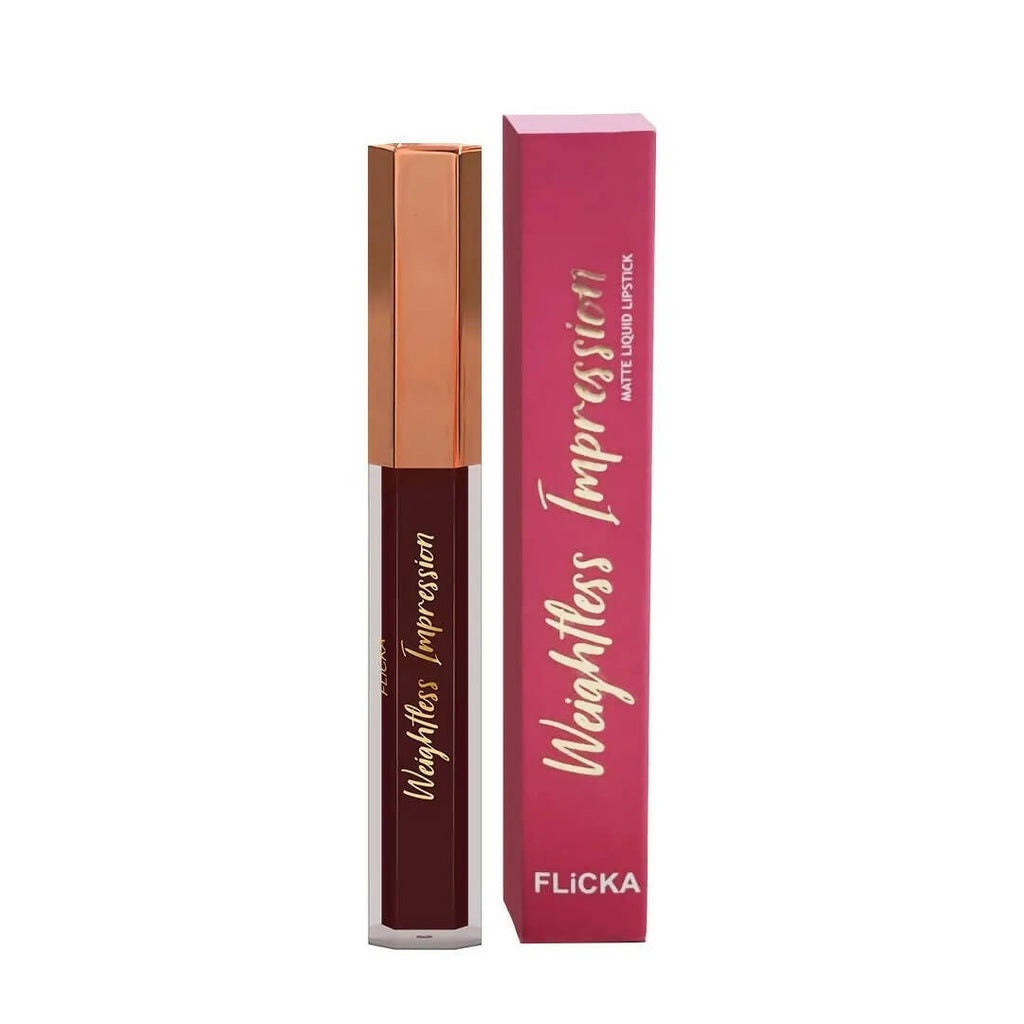 FLiCKA Weightless Impression 05 May - Maroon Matte Finish Liquid Lipstick | Grocsy