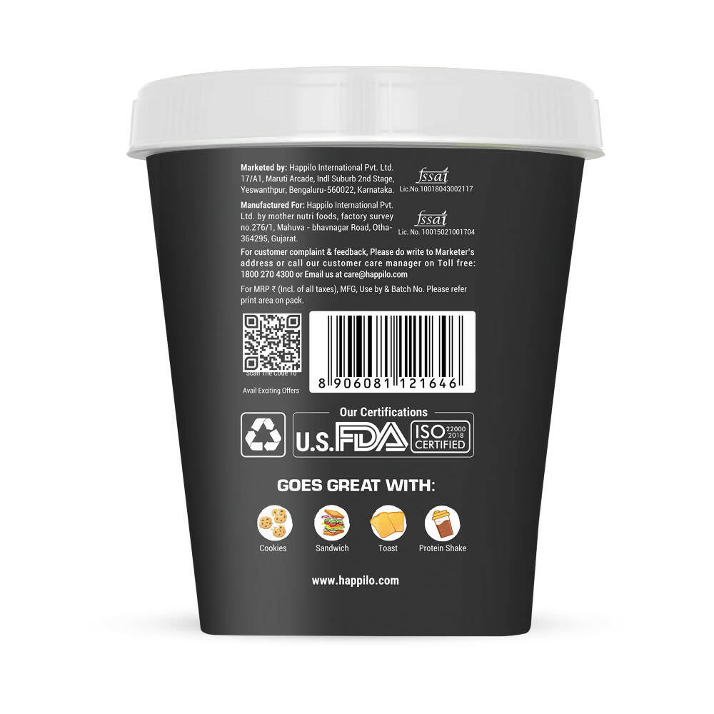 Happilo All Natural Unsweetened Peanut Butter Crunchy | Grocsy