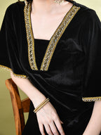 Sangria Embellished A-Line Kurta & Dhoti Pant With Dupatta | Grocsy