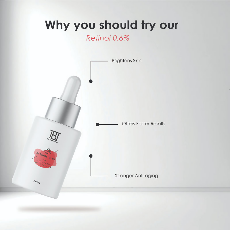 The Body Temple Retinol 0.6% Anti Ageing Night Face Serum | Grocsy
