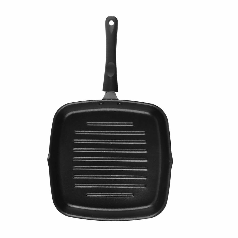 Cello Aluminium Non Stick Grill Pan Square Black | Grocsy