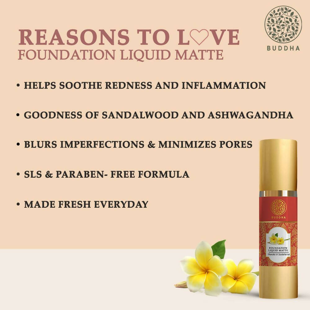 Buddha Natural Liquid Foundation Matte Rose Honey | Grocsy