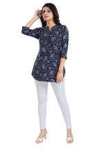 Snehal Creations Ethnic Galore Blue Short Tunic Top for Women | Grocsy