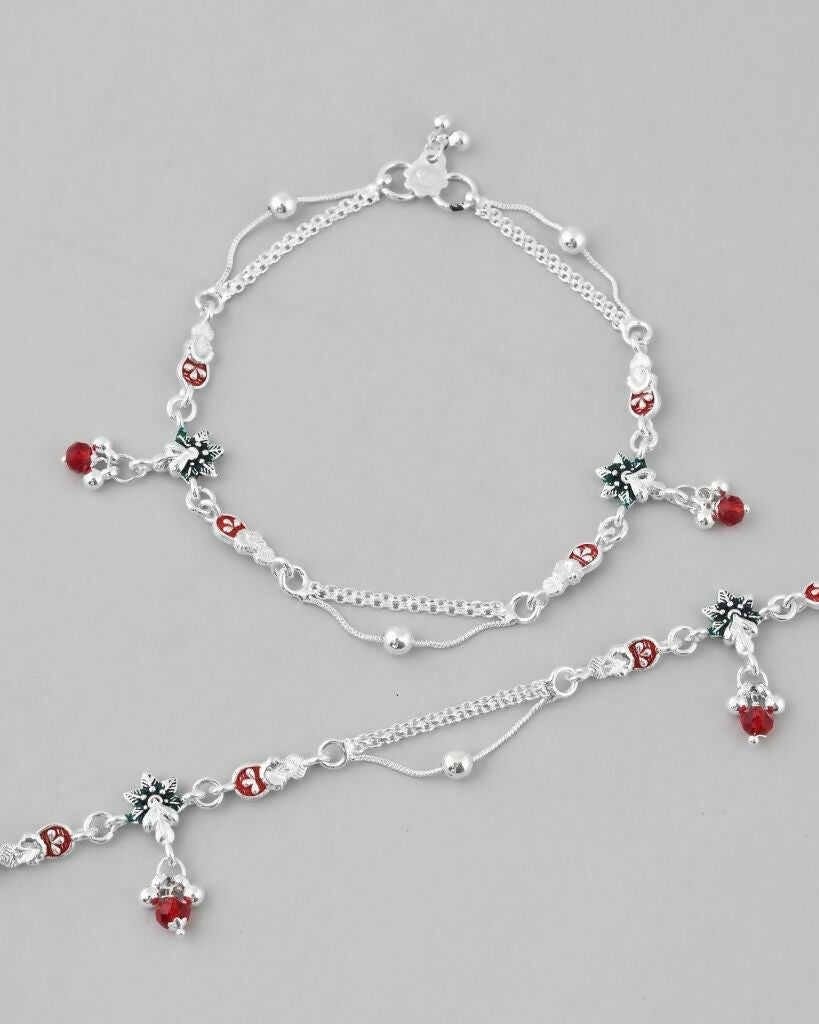 VOJ Set of 2 Traditional Stylish Designer Anklet | Grocsy