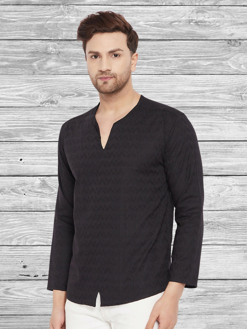 Even Apparels Men's Rayon Black Kurta | Grocsy