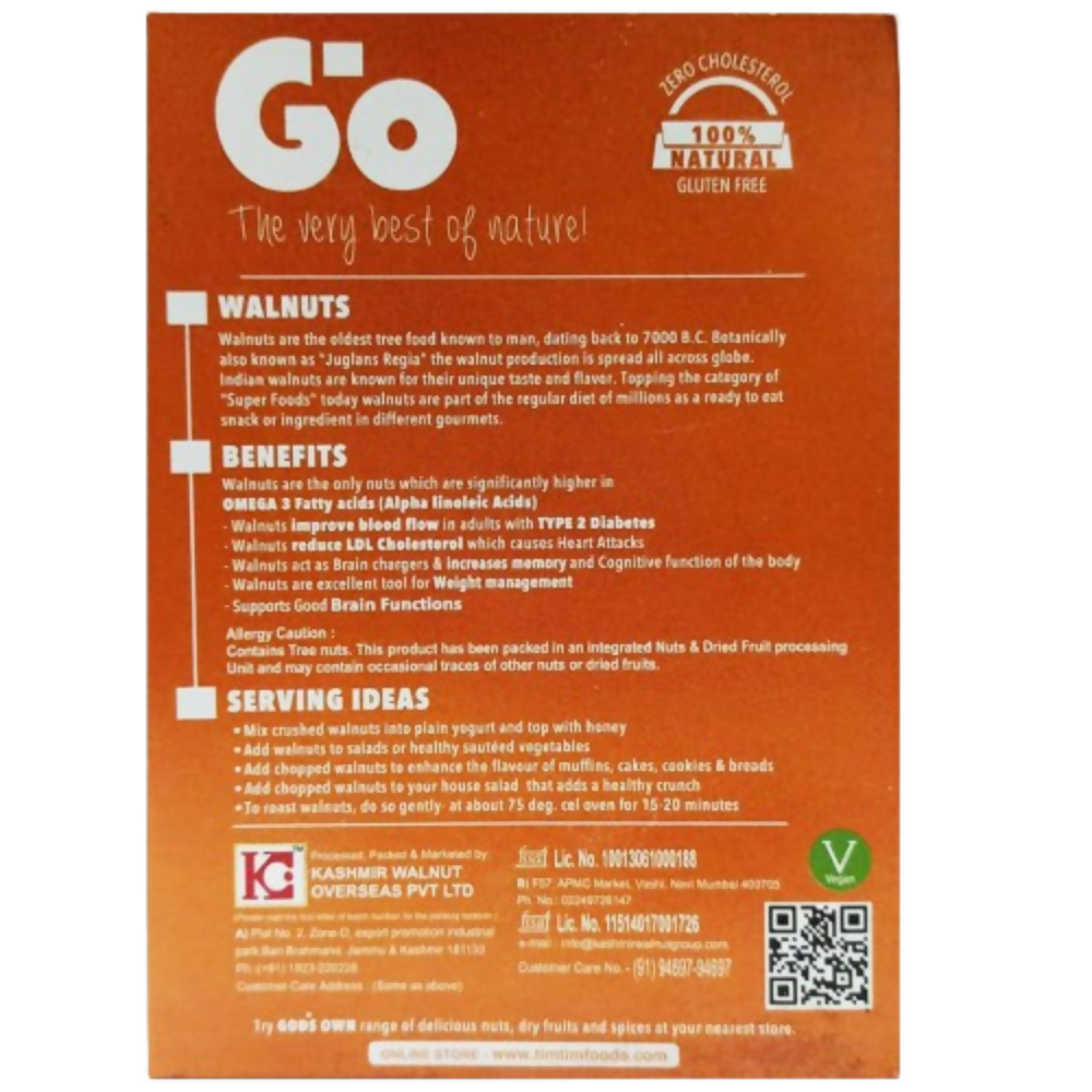 Go Organic Walnuts Kernels Extra Light/Quarters | Grocsy