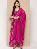 Ahalyaa Women's Traditional wear Kurta Set - Pink | Grocsy