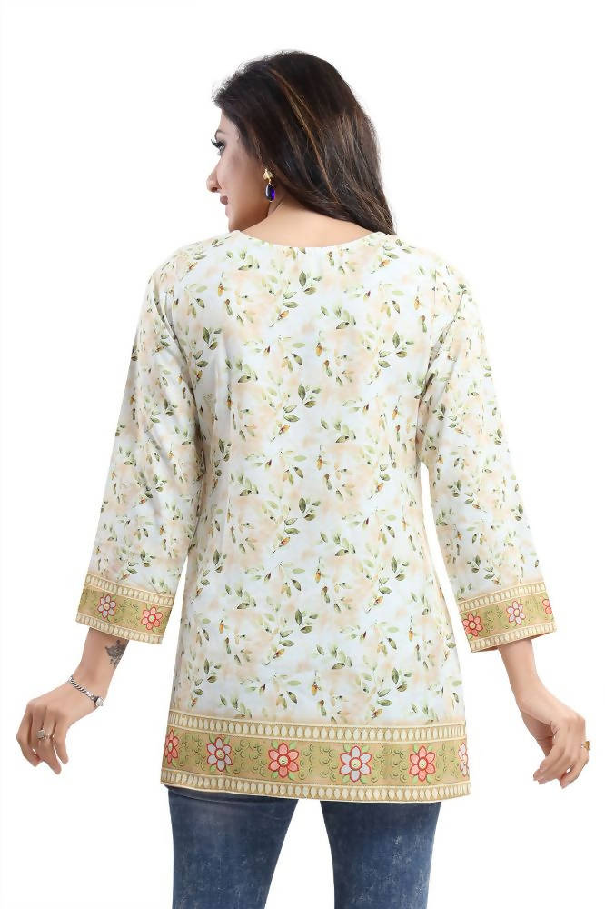 Snehal Creations Adorable Amaze Printed Short Kurti Tunic Top | Grocsy