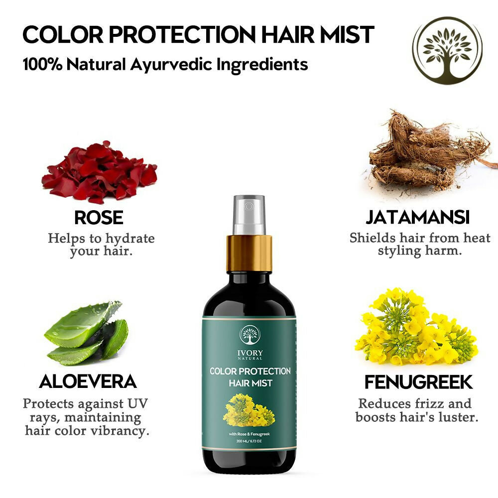 Ivory Natural Color Protection Hair Mist - Locks In Vibrant Hues, Adds Luminous Shine | Grocsy