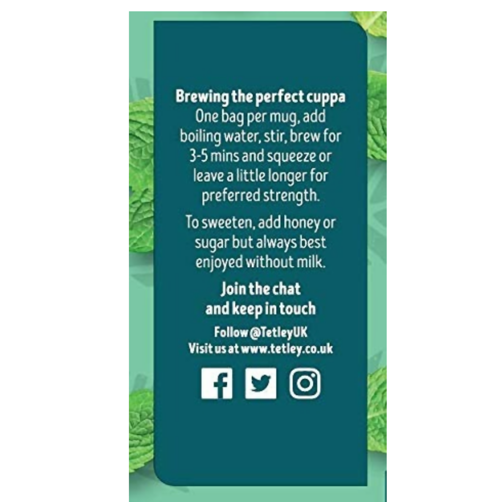 Tetley Herbal Fresh Mint Tea Bags | Grocsy