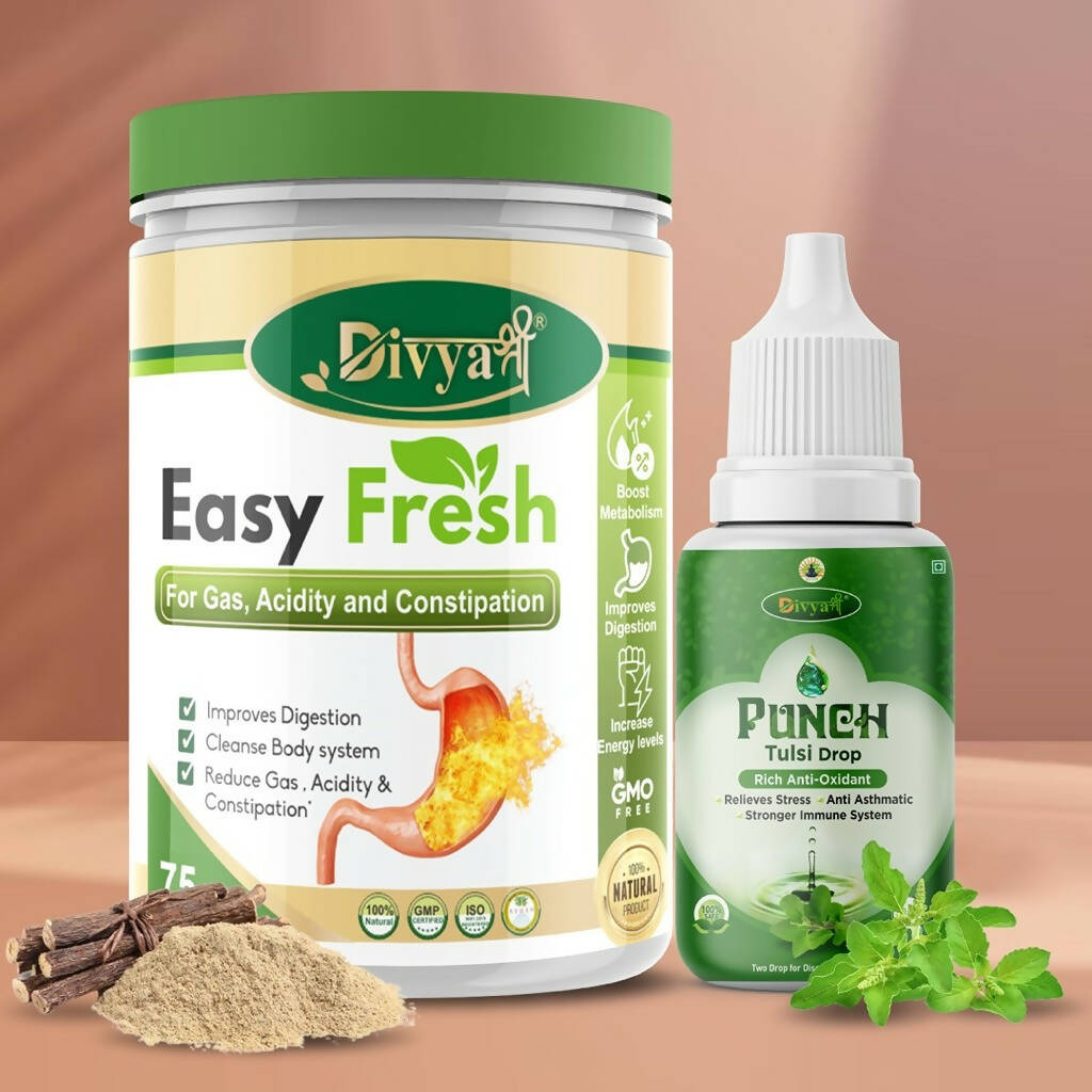 Divya Shree Easy Fresh Powder and Punch Tulsi Drop Combo | Grocsy