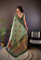 Joban Fashion Grey Small Butti Banarasi Silk Sarees | Grocsy
